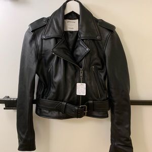 Black Leather Moto Jacket